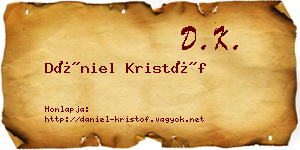 Dániel Kristóf névjegykártya